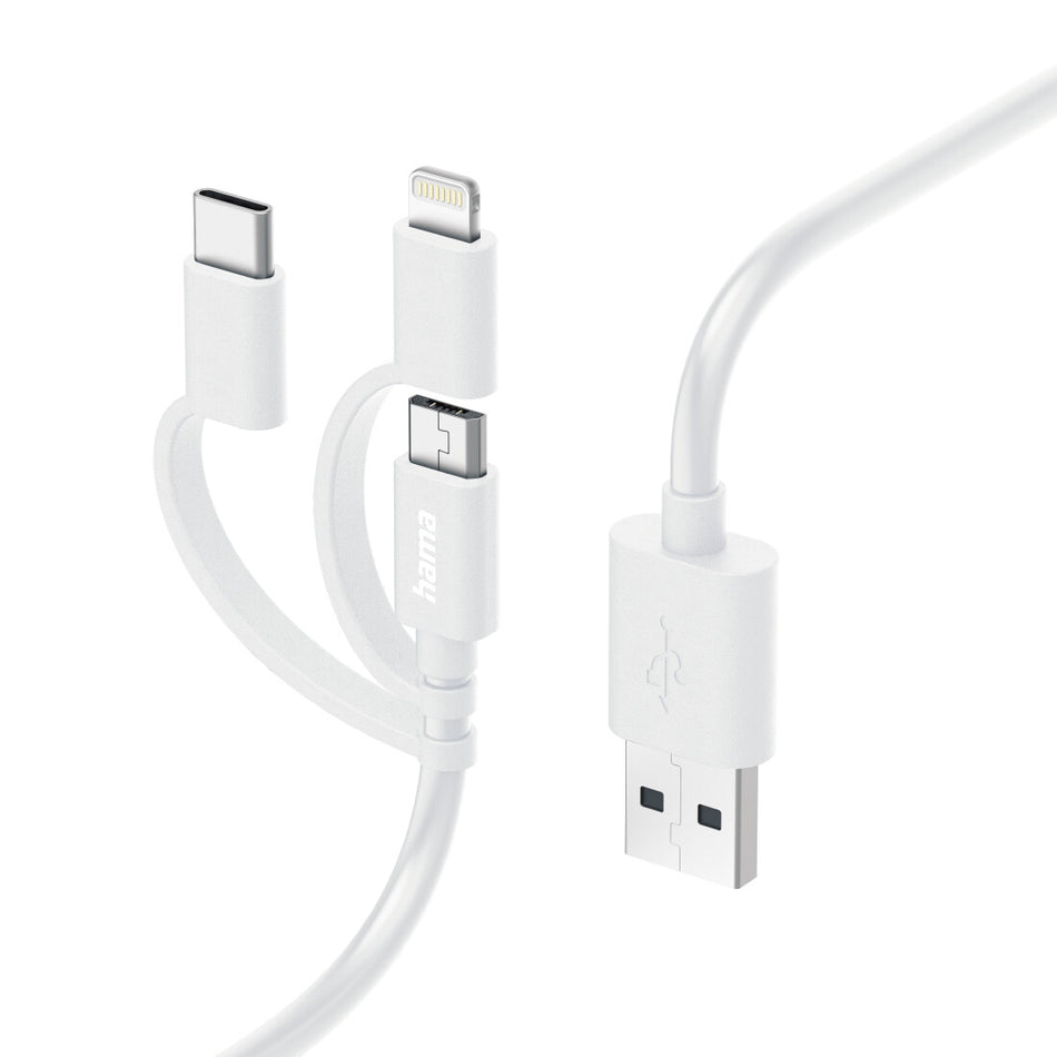 Hama 00201535 USB cable USB 2.0 1 m USB A Micro-USB B White