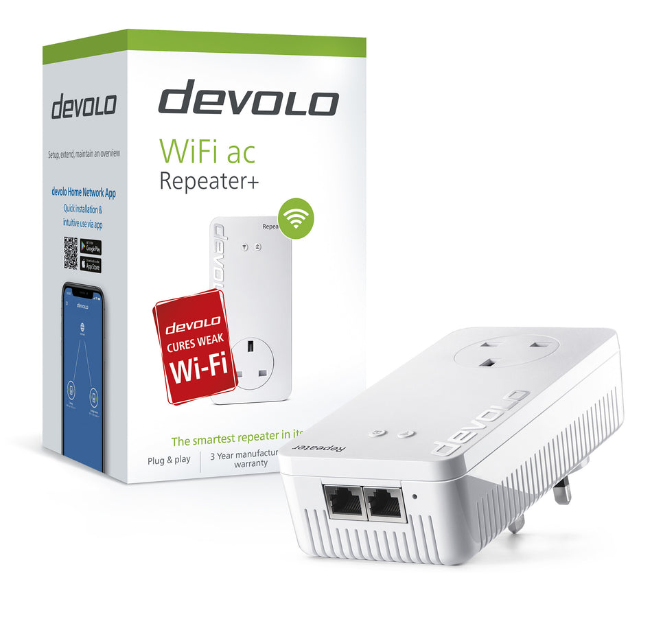 Devolo WiFi Repeater+ ac Network repeater 1200 Mbit/s White