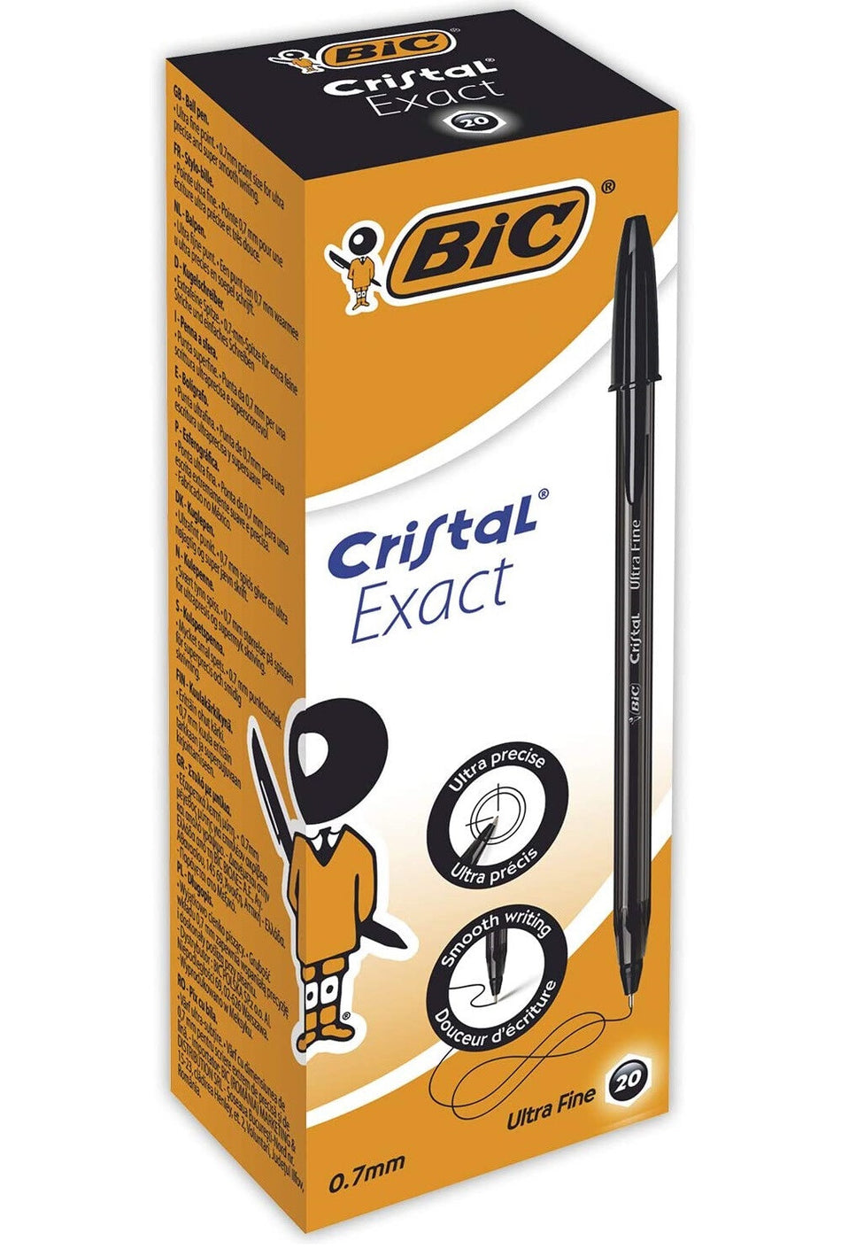 BIC Cristal Exact Black Stick ballpoint pen Ultra Fine 20 pc(s)