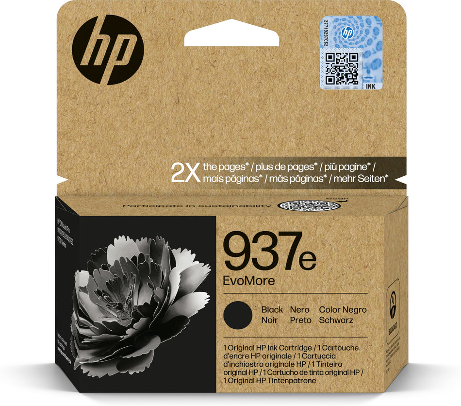 HP 937e EvoMore Black Original Ink Cartridge