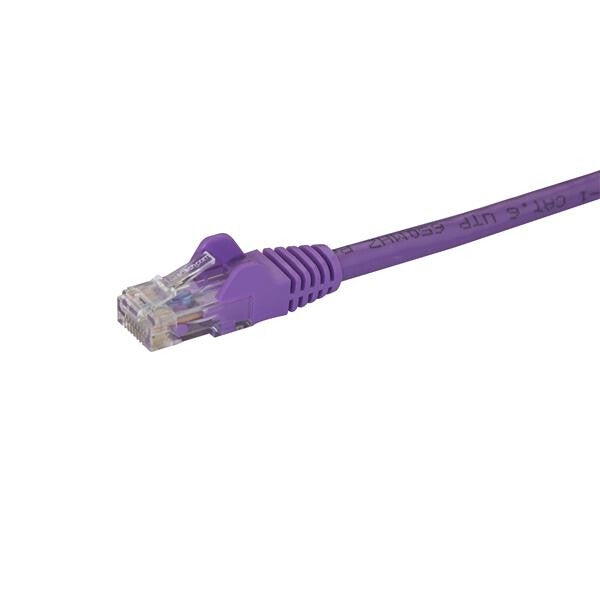 StarTech.com 5m CAT6 Ethernet Cable - Purple CAT 6 Gigabit Ethernet Wire -650MHz 100W PoE RJ45 UTP Network/Patch Cord Snagless w/Strain Relief Fluke Tested/Wiring is UL Certified/TIA