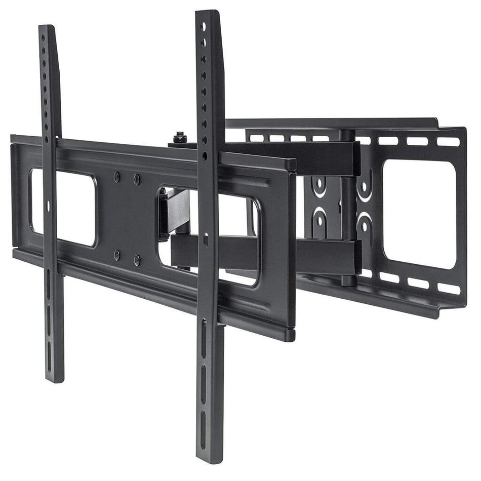 Manhattan TV & Monitor Mount, Wall, Full Motion, 1 screen, Screen Sizes: 37-65", Black, VESA 200x200 to 600x400mm, Max 50kg, LFD, Tilt & Swivel with 3 Pivots, Lifetime Warranty