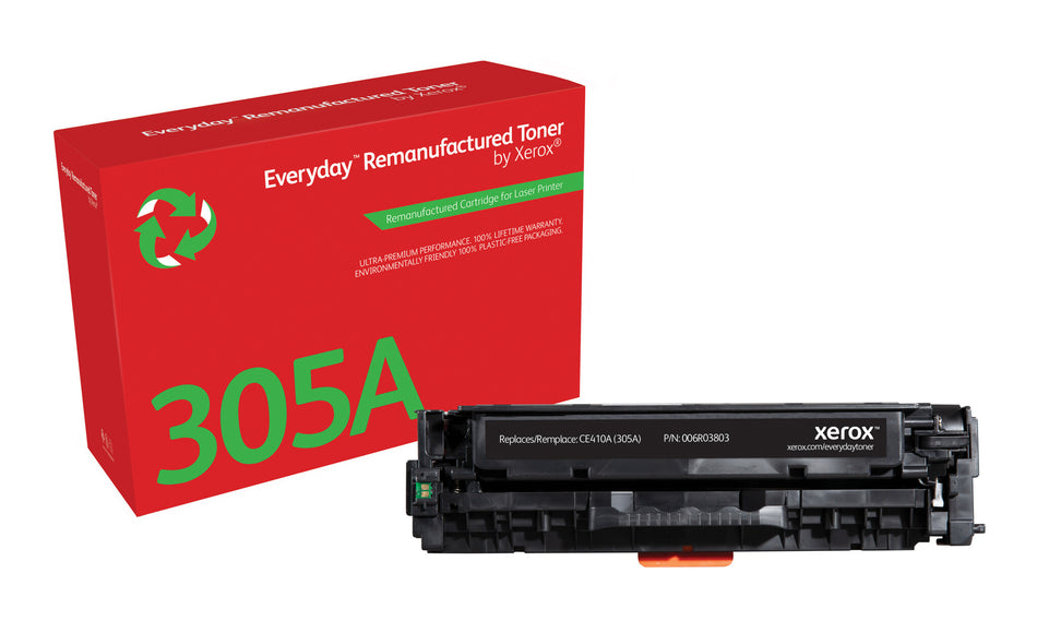 Everyday ™ Black Remanufactured Toner by Xerox compatible with HP 305A (CE410A), Standard capacity