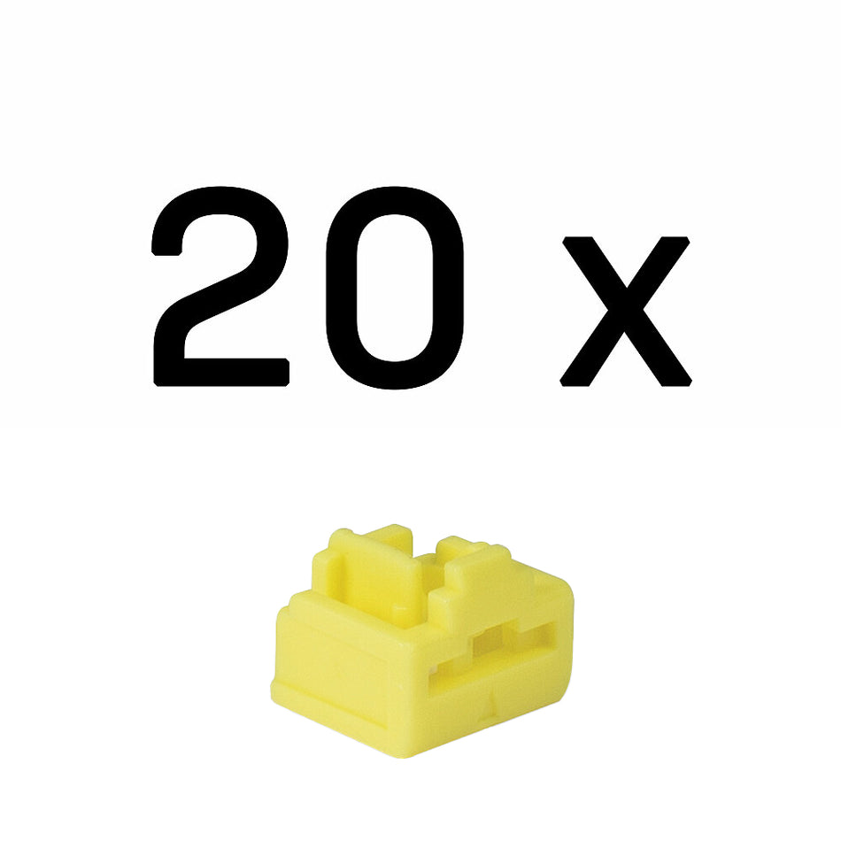 Lindy RJ-45 Port Blockers (Without Key) - Pack of 20, Yellow