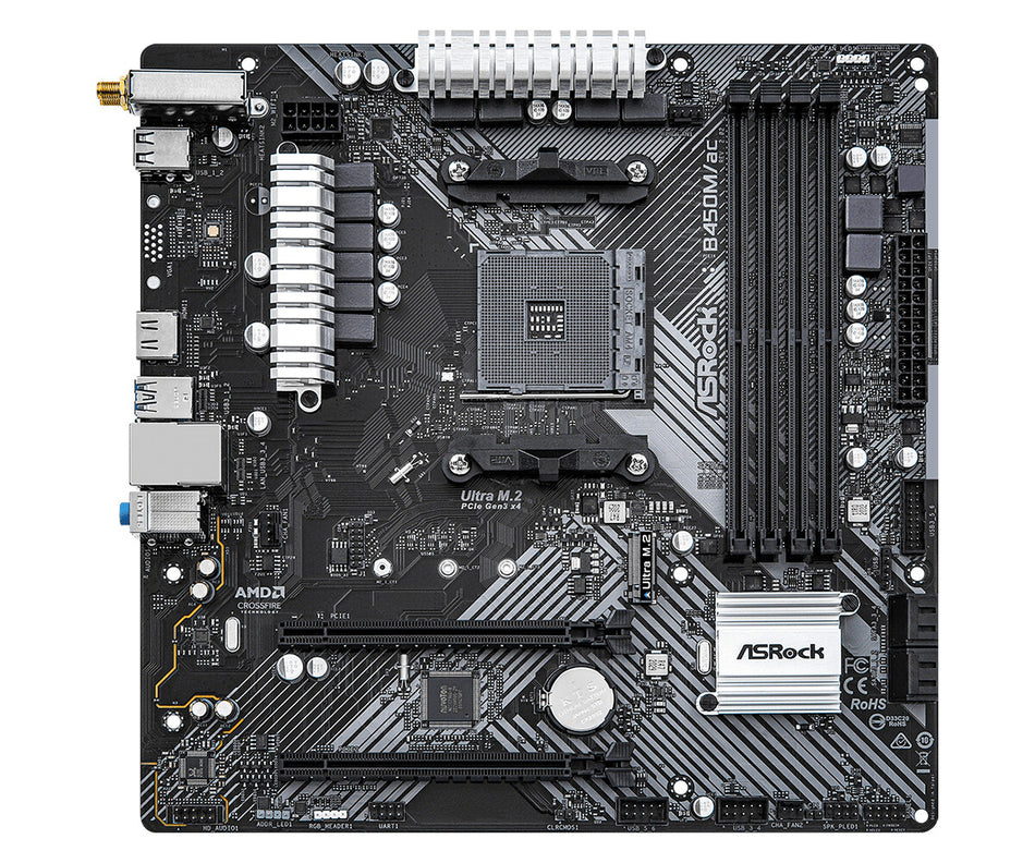 Asrock B450M/ac R2.0 AMD B450 Socket AM4 micro ATX