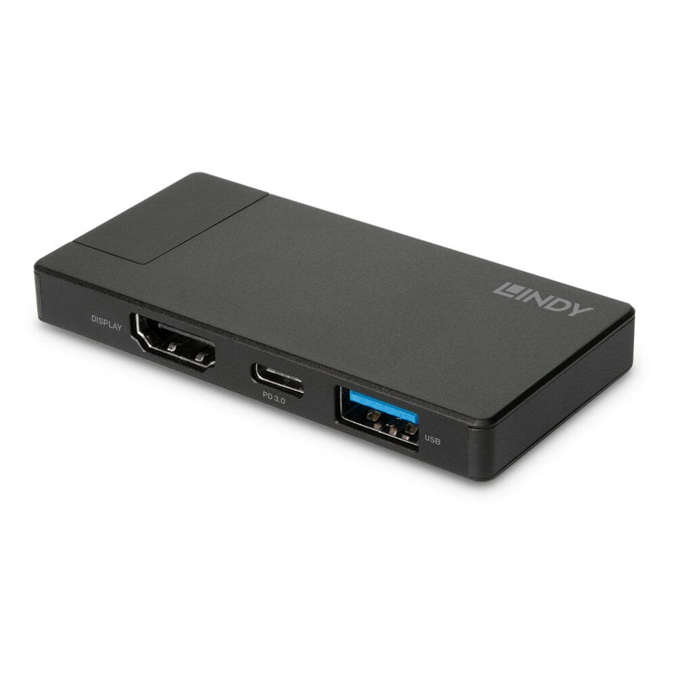 Lindy DST-Micro, USB-C Laptop Micro Docking Station with 4K Support and 100W Pass-Through Charging