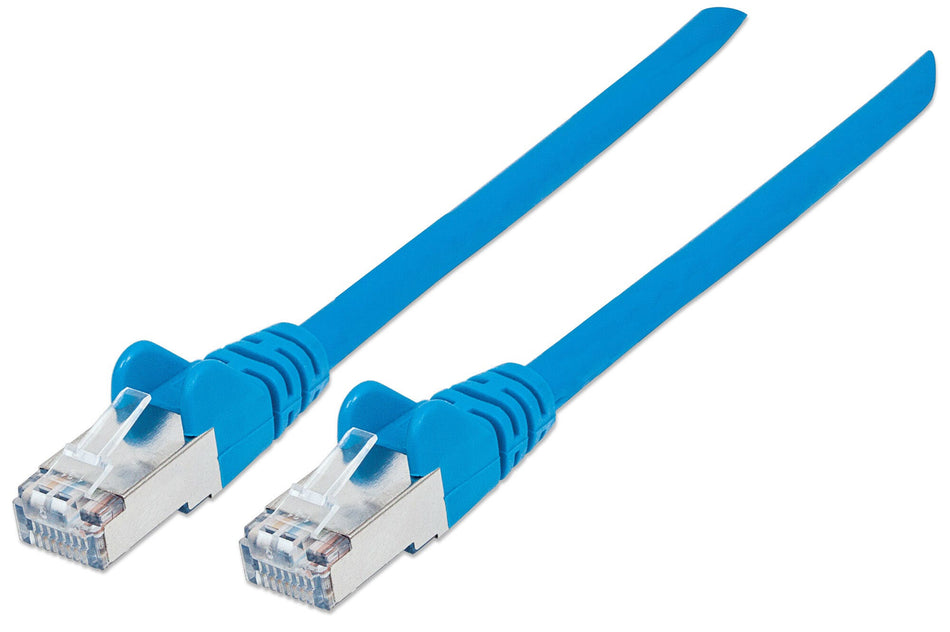 Intellinet Network Patch Cable, Cat6, 0.5m, Blue, Copper, S/FTP, LSOH / LSZH, PVC, RJ45, Gold Plated Contacts, Snagless, Booted, Lifetime Warranty
