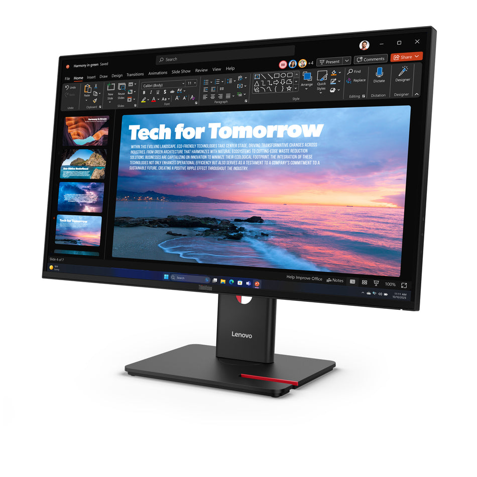 Lenovo ThinkVision T27QD-40 LED display 68.6 cm (27") 2560 x 1440 pixels Wide Quad HD Black