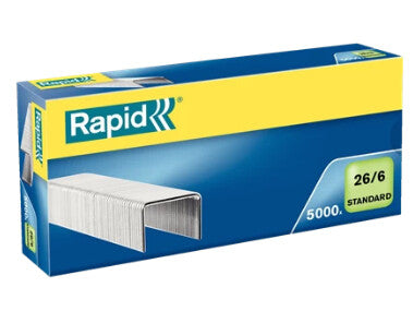 Rapid Staples Standard 26/6 Galvanized Box of 5000