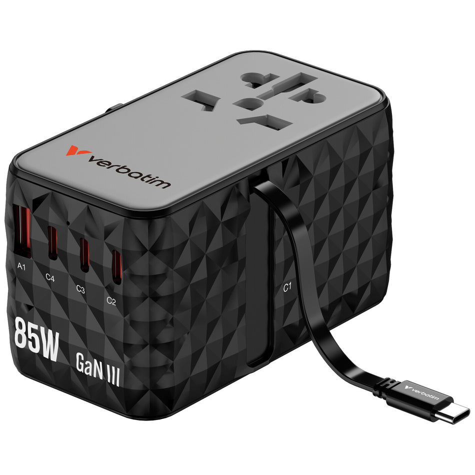 Verbatim Charge 'n' Travel Diamond 85W Retractable Cable CNT-02