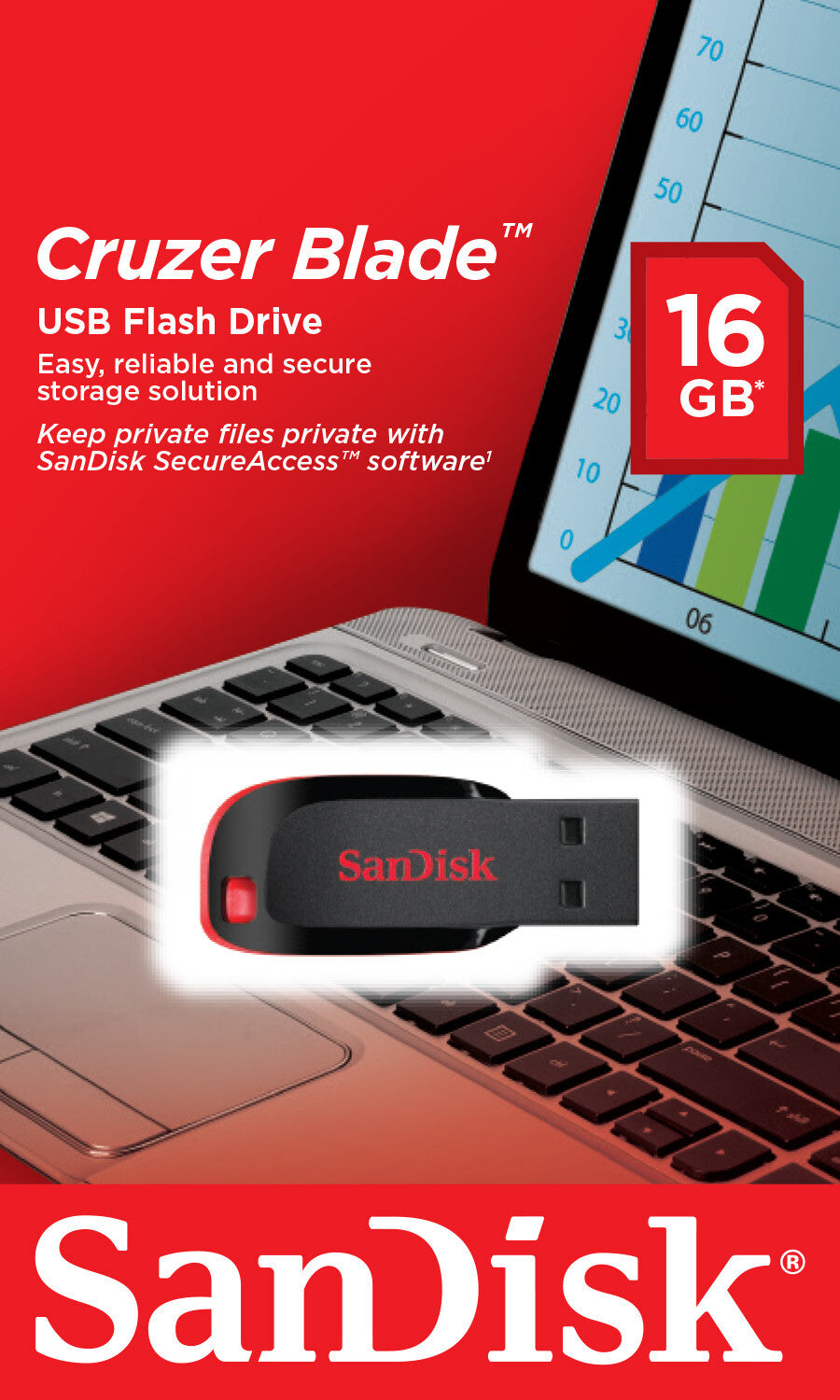 SanDisk Cruzer Blade USB flash drive 16 GB USB Type-A 2.0 Black, Red