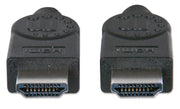 Manhattan HDMI 4K@30Hz Cable with Ethernet, 1m, Suitable for ALL 1080p/HD and majority of 4K uses (check your system 4K specification to be sure), Male to Male, Black, Ultra HD 4k x 2k, Lifetime Warranty, High Speed, Equivalent to HDMM1MHS