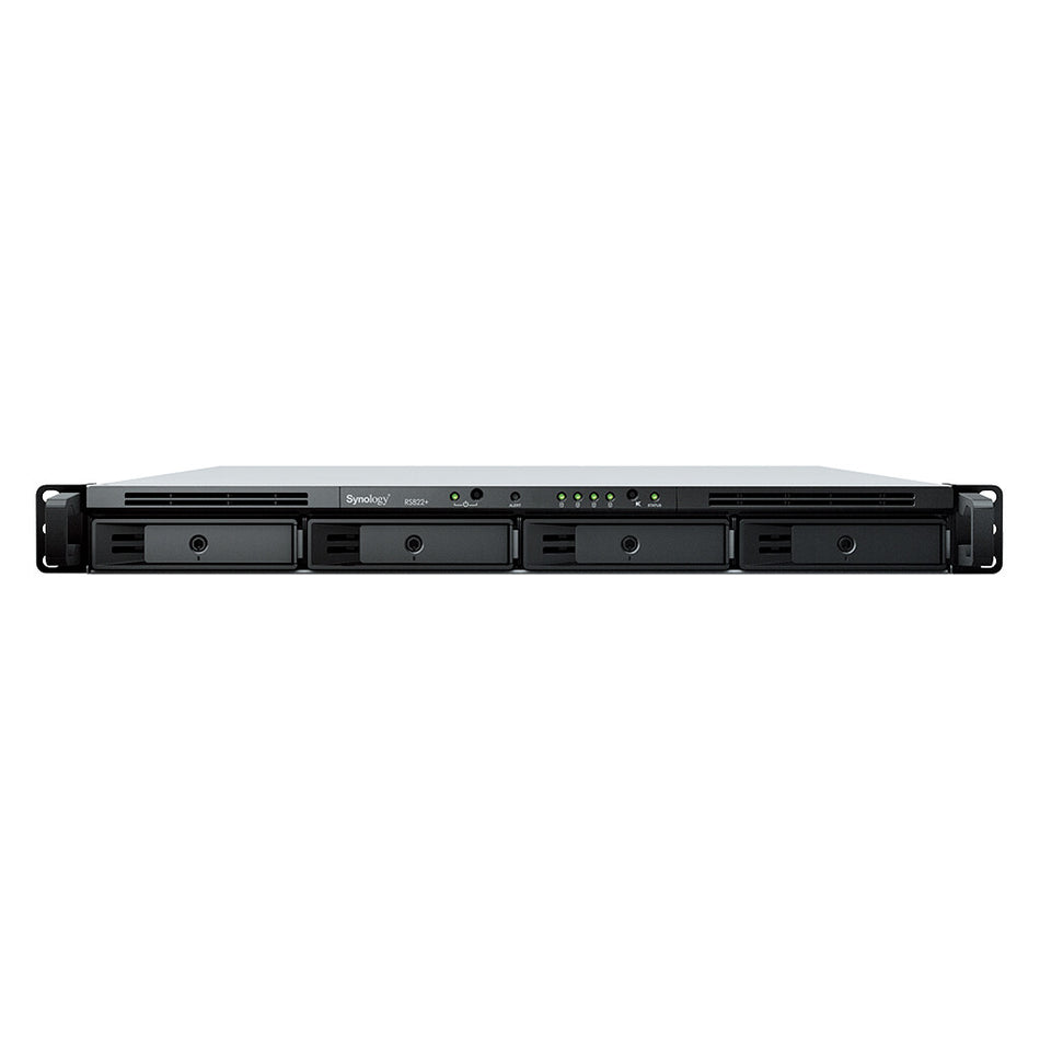 Synology RackStation RS822+ NAS Rack (1U) Ryzen Embedded V1500B 2 GB DDR4 64 TB HDD DiskStation Manager Black