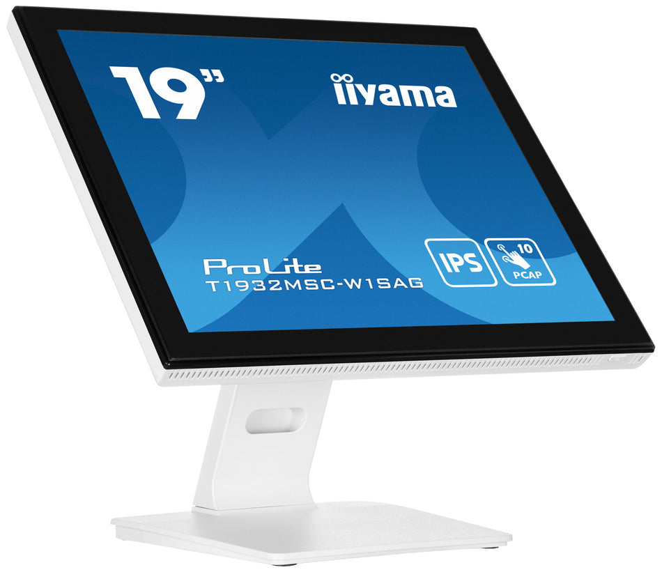 iiyama ProLite T1932MSC-W1SAG computer monitor 48.3 cm (19") 1280 x 1024 pixels Full HD LED Touchscreen Tabletop White