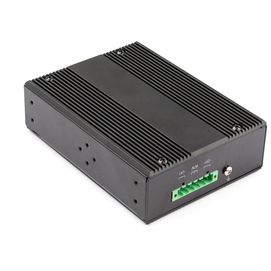 StarTech.com Industrial 6 Port Gigabit Ethernet Switch - 4 PoE RJ45 +2 SFP Slots 30W PoE+ 12-48VDC 10/100/1000 Rugged Power Over Ethernet LAN Switch -40C to 75C - DIN Mountable