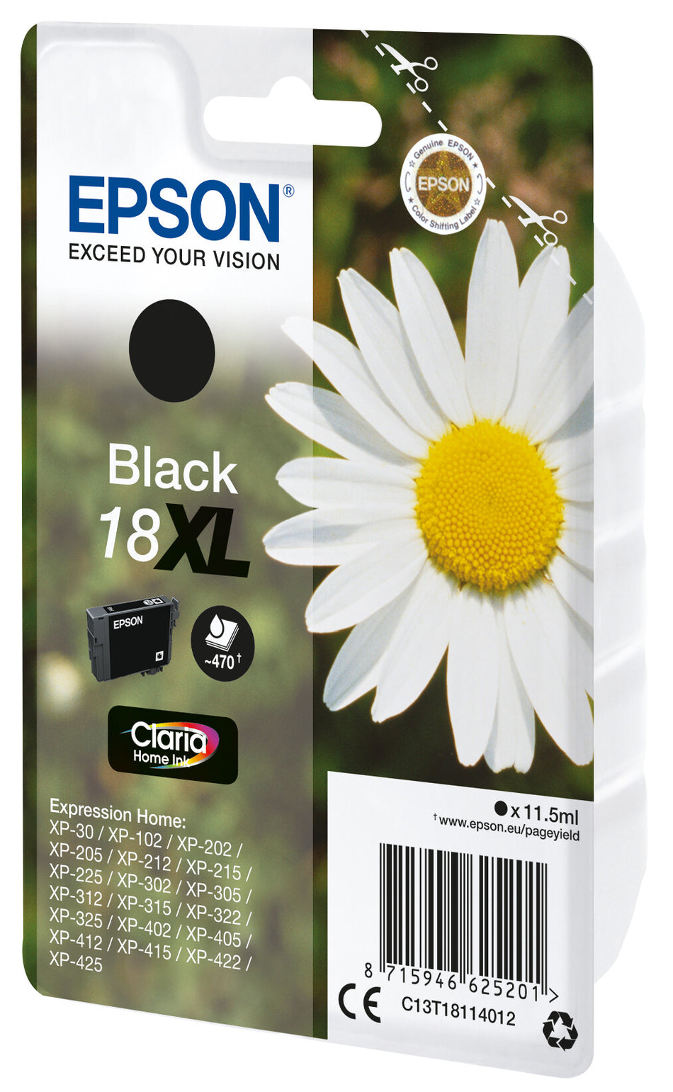 Epson Daisy Singlepack Black 18XL Claria Home Ink