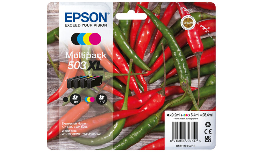 Epson 503XL ink cartridge 4 pc(s) Original High (XL) Yield Black, Cyan, Magenta, Yellow