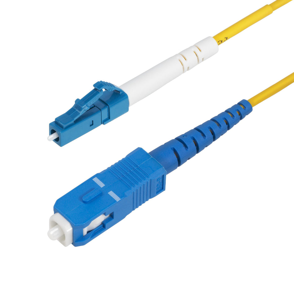 StarTech.com 1m (3.3ft) LC to SC (UPC) OS2 Single Mode Simplex Fiber Optic Cable, 9/125µm, 40G/100G, Bend Insensitive, Low Insertion Loss - LSZH Fiber Jumper Cord