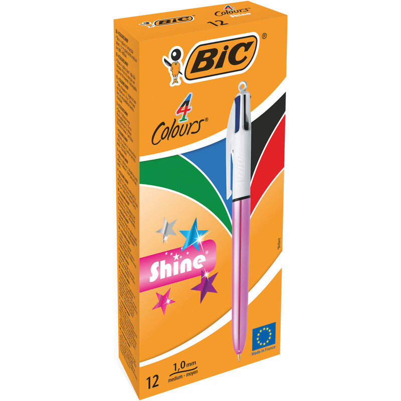 BIC 982875 ballpoint pen Black, Blue, Green, Red Multifunction ballpoint pen 12 pc(s)