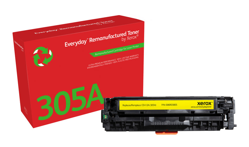 Everyday ™ Yellow Remanufactured Toner by Xerox compatible with HP 305A (CE412A), Standard capacity