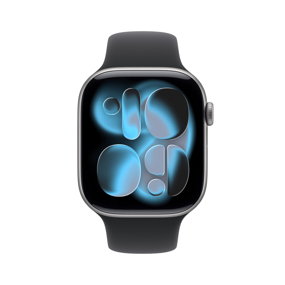 Apple Watch Series 11 GPS + Cellular 46mm Space Grey Aluminium Case with Black Sport Band - M/L