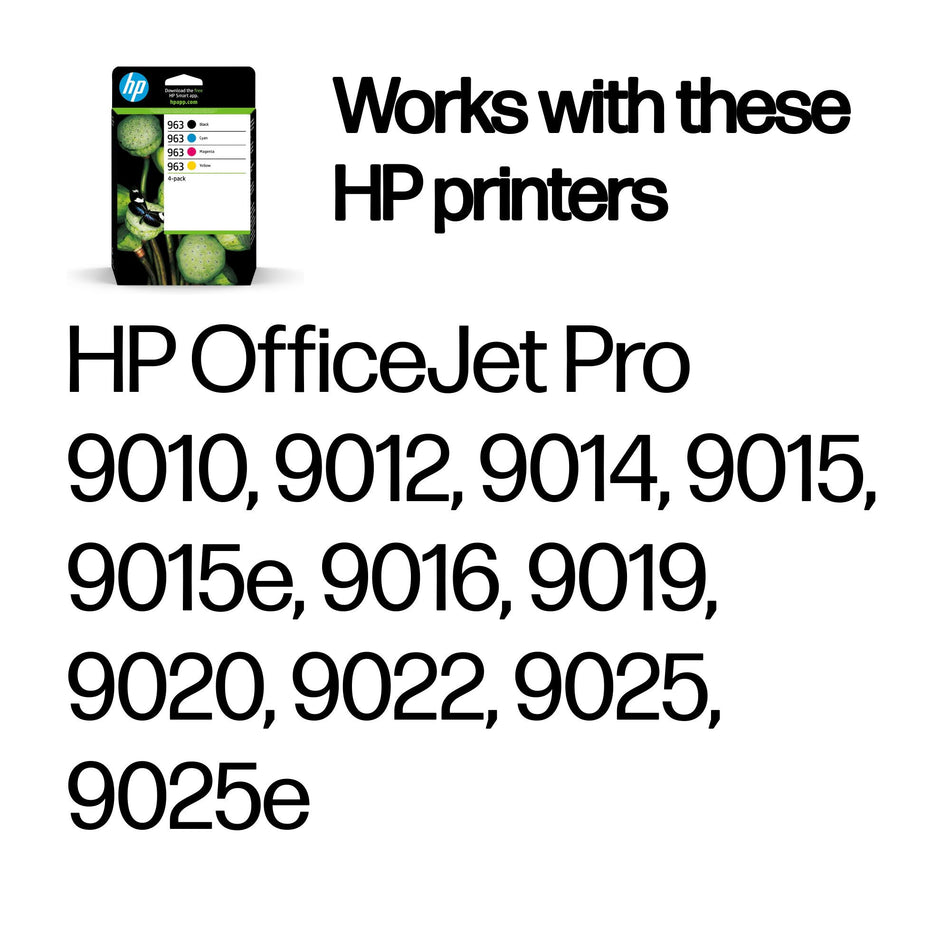 HP 963 4-pack Black/Cyan/Magenta/Yellow Original Ink Cartridges