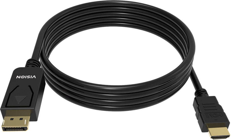 Vision TC 2MDPHDMI/BL video cable adapter 2 m DisplayPort HDMI Type A (Standard) Black