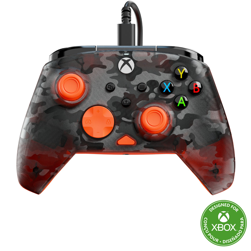 Turtle Beach Rematch Core Orange and Ghost Black Camo Wired Gaming Controller with Audio Controls, Rumble Motors and Impulse Triggers – Licensed for Xbox Series X or S, Xbox One and Windows PCs