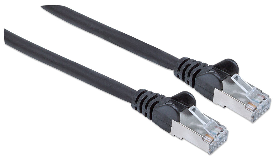 Intellinet Network Patch Cable, Cat6A, 5m, Black, Copper, S/FTP, LSOH / LSZH, PVC, RJ45, Gold Plated Contacts, Snagless, Booted, Lifetime Warranty, Polybag