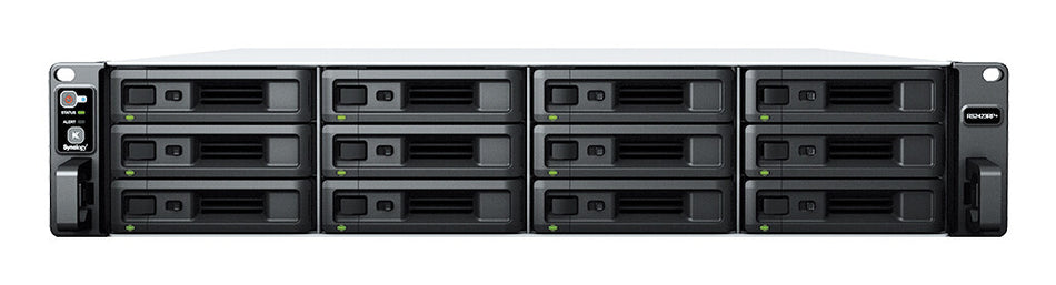 Synology RackStation RS2423+ NAS/storage server Rack (2U) Ryzen Embedded V1780B 8 GB DDR4 0 TB DiskStation Manager Black, Grey