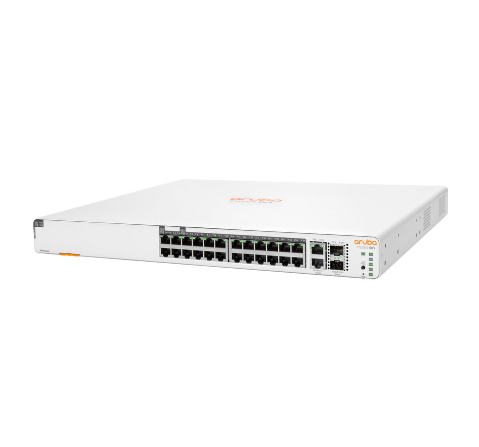 HPE Aruba Networking Aruba Instant On 1960 24G 20p Class4 4p Class6 PoE 2XGT 2SFP+ 370W Managed L2+ Gigabit Ethernet (10/100/1000) Power over Ethernet (PoE) 1U White