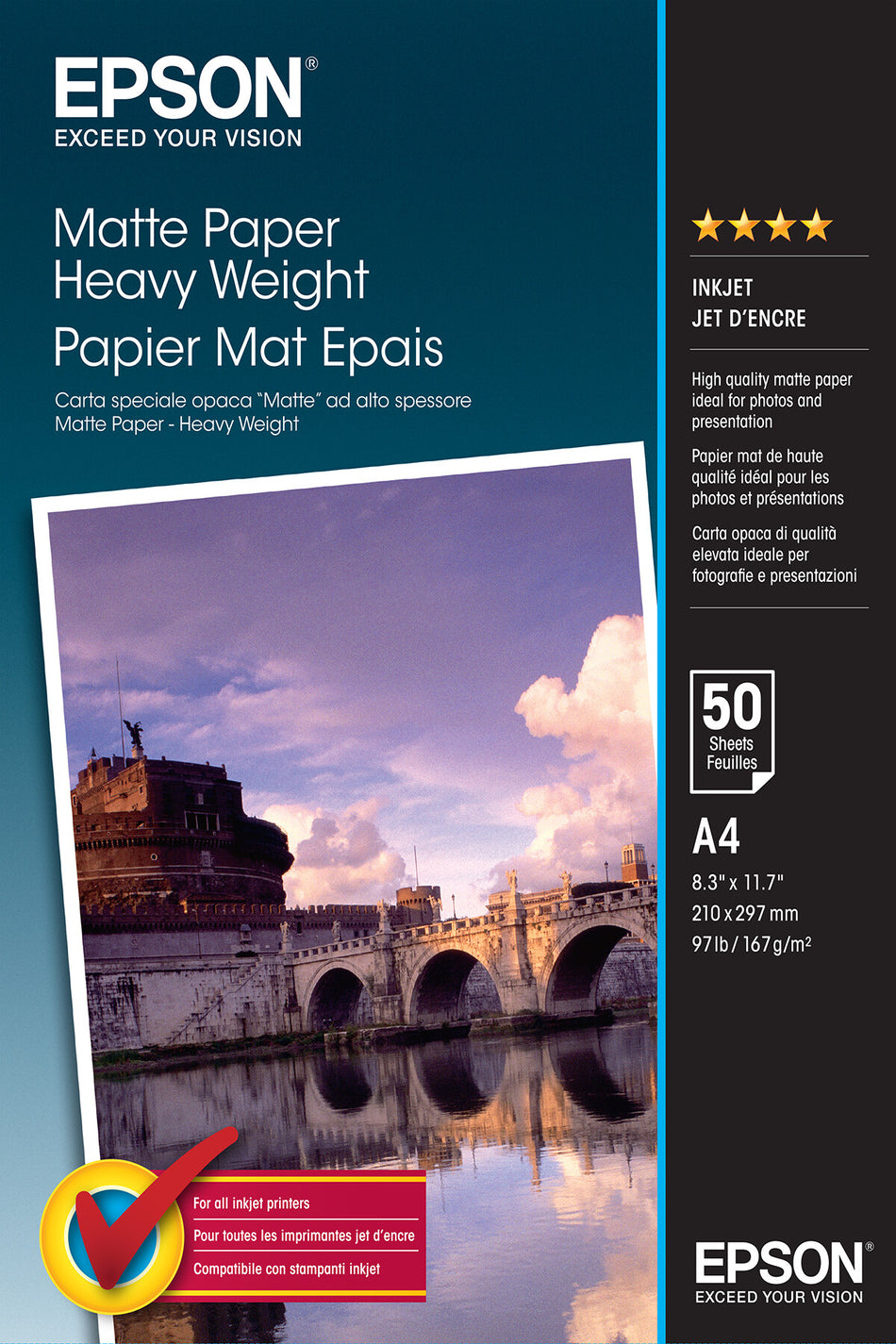 Epson Matte Paper Heavy Weight - A4 - 50 Sheets