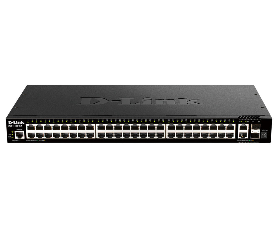 D-Link 48 x 10/100/1000BASE-T Ports, 2 x 10GBASE-T Ports and 2 x 10G SFP+ Ports Smart Managed Switch