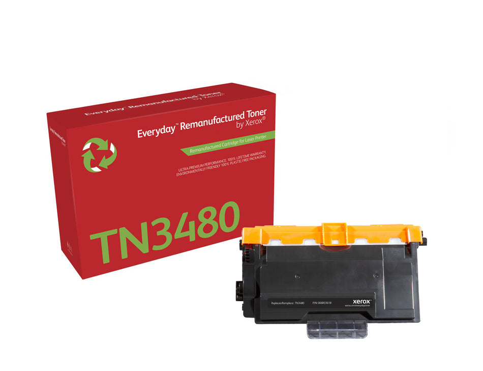 Everyday Remanufactured Everyday™ Mono Remanufactured Toner by Xerox compatible with Brother TN3480, High capacity