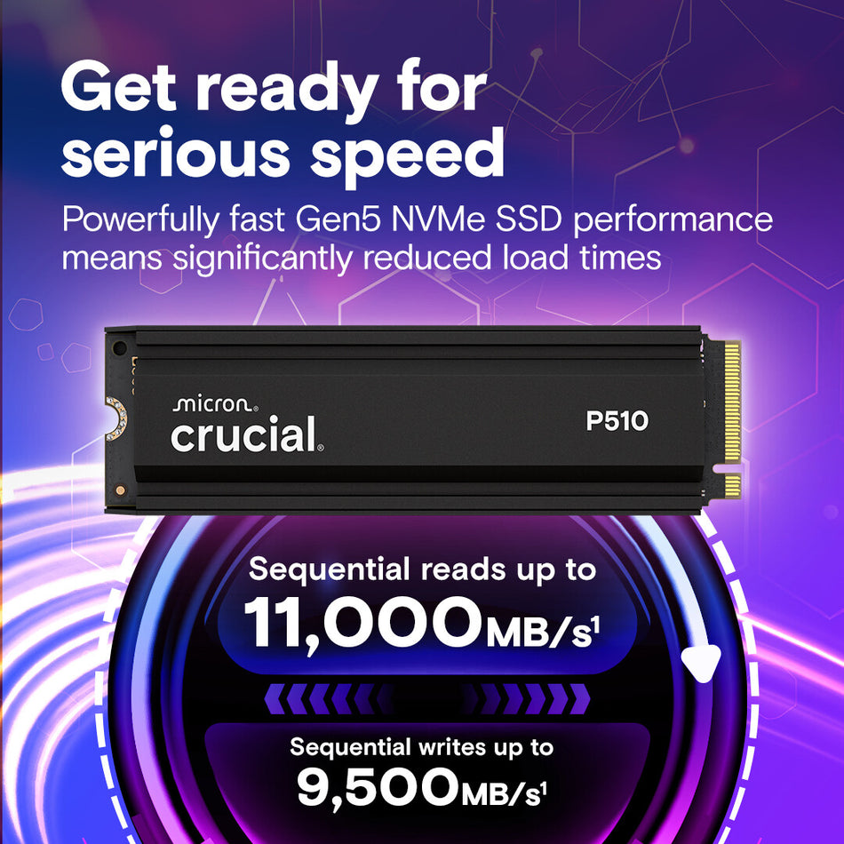 Crucial CT2000P510SSD5 internal solid state drive 2 TB M.2 PCI Express 5.0 NVMe TLC