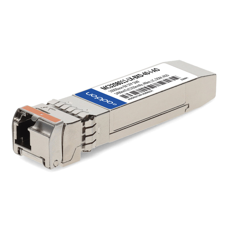 AddOn Networks Mellanox MC3208011-LX-BXD-40-I Compatible TAA 1000Base-BX SFP Transceiver (SMF, 1490nmTx/1310nmRx, 40km, LC, DOM, -40 to 85C)