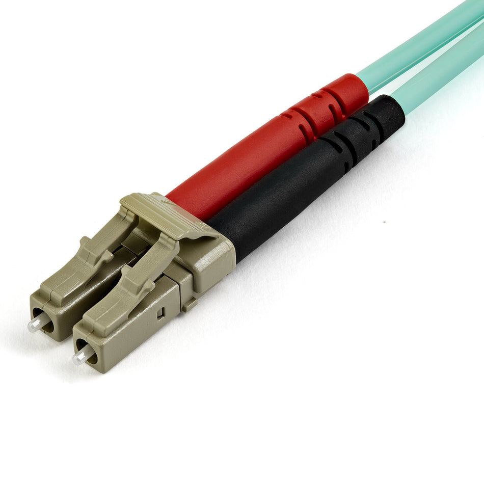 StarTech.com 7m (22ft) LC/UPC to LC/UPC OM4 Multimode Fiber Optic Cable, 50/125µm LOMMF/VCSEL Zipcord Fiber, 100G, Low Insertion Loss - LSZH Fiber Jumper Cord