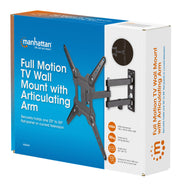 Manhattan Wall Mount for TV & Monitors (Full Motion), For screens 32" to 55", VESA compatibility: all between 100x100mm to 400x400mm - check the dimensions of the four mounting holes on back of screen to ensure it fits, Max 30kg, Black, Bracket