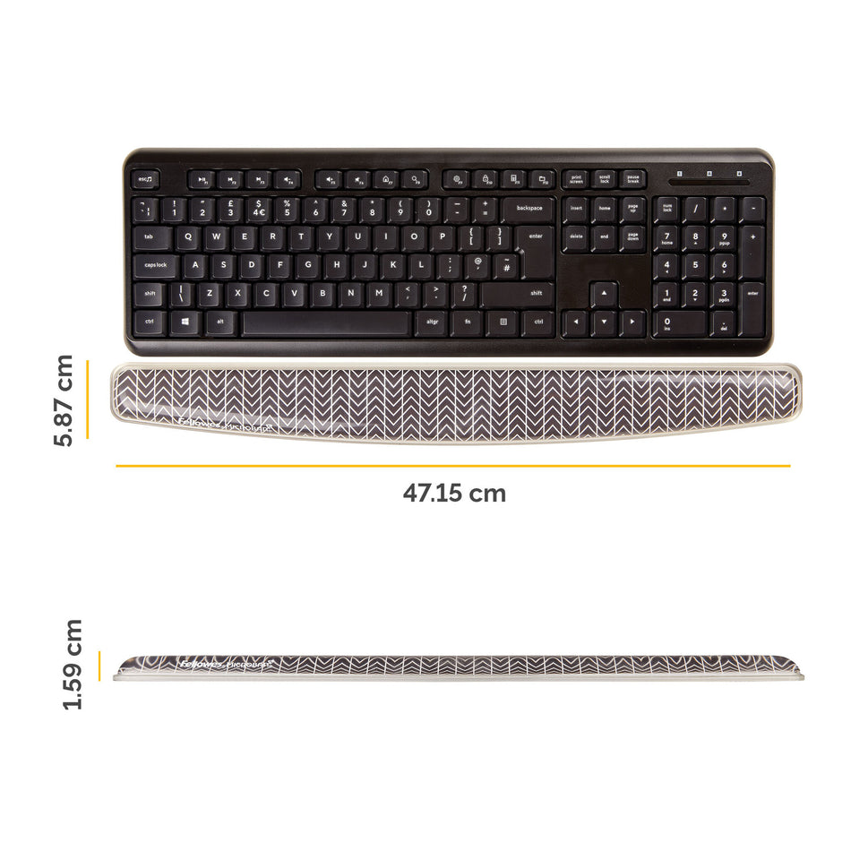 Fellowes Keyboard Wrist Rest - Photo Gel Wrist Rest with Non Skid Rubber Base & Antibacterial Protection - Ergonomic Wrist Support for Computer, Laptop, Home Office Use - Chevron